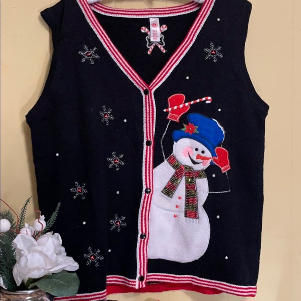 Women’s vintage snowman vest